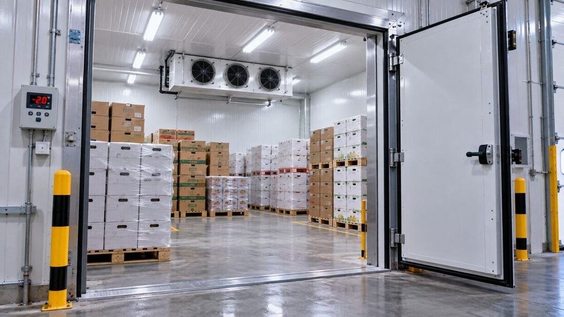 Industrial climate-controlled cold storage entry gates